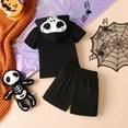thumbnail image 4 of MEZZALL Toddler Boys Girls Halloween Short Sleeve Cartoon Prints Hooded T Shirt Tops Shorts Outfits Cozy Clothing, 4 of 8