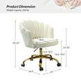 thumbnail image 3 of Makeup Vanity Chair Velvet Upholstered Office Task Desk Chairs Swivel Adjustable White, 3 of 12