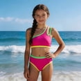 thumbnail image 2 of Mnyotv Girls' Two Piece Bikini Set High Waist Swimsuits Beach Swimwear Teen Girl Summer Outfits Bathing Suits Size 13-14 Years, 2 of 6