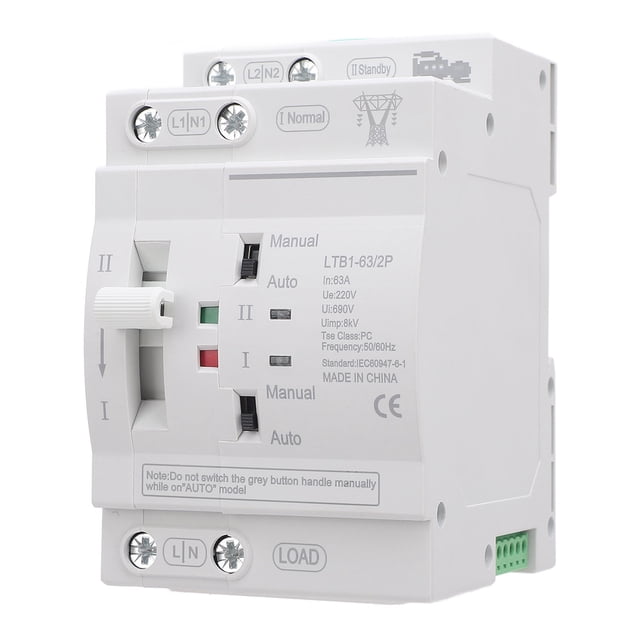 Interruptor De Transferencia, Interruptor De Transferencia De Doble Potencia 63A 2P Cableado Fácil Para Centro Comercial
