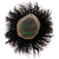thumbnail image 4 of Toupee for Man Europen Human Hair Replacement Systems Men Hairpiece Mono Lace with PU Around Curly Wig (Natural Black Color, 8"x7"), 4 of 7