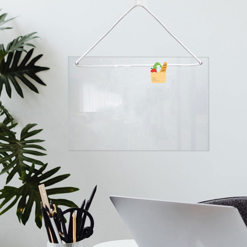 OULII 1Set Hanging White Dry Erase Board Acrylic Clear Memo Board for Office and Home