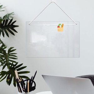 OULII 1Set Conseil de suspension blanc à sec éradie Acrylique Clear Memo Board pour le bureau et la maison