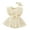 Beige, variant on Baby Girl Floral Romper Tulle Skirt Bow Headband Baptism Outfit 0-24M