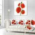 thumbnail image 3 of Designart Close Up View of Poppy on White - Floral Throw Pillow - 18x18, 3 of 5