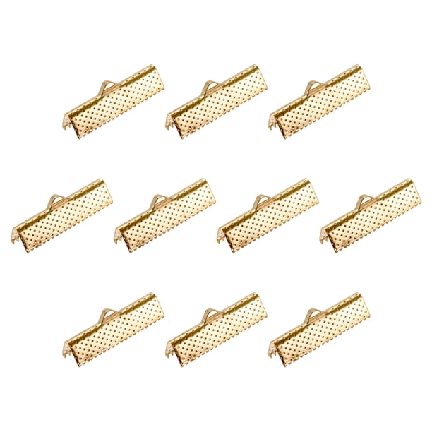 230uds Cinta Engarce Abrazadera Extremos Unique Bargains Claro Dorado 25mm