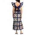 thumbnail image 2 of SEA NY womens  Pippin Patchwork Smocked Apron Maxi Dress, 6, Blue, 2 of 3