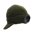 thumbnail image 3 of Gorro para hombre, gorro grueso para esquiar, cálido, a prueba de viento, con visera, elegante con Verde Yuyangstore Gorro de punto, 3 of 8
