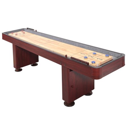 Hathaway Challenger Shuffleboard Table w Dark Cherry Finish, Hardwood Playfield and Storage