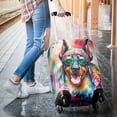thumbnail image 3 of Hippie Doberman Pinscher Portrait Watercolor Tie-Dye Vintage Styles Travel Luggage Cover Doberman Dog Lover Gifts Suitcase Dust Protective Decor - 00014, 3 of 5