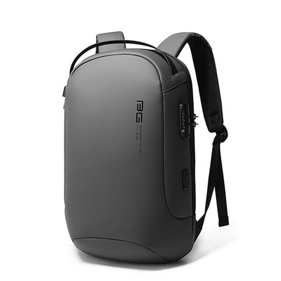 BANGE Water Resistant Anti-Theft Unisex Travel Laptop Backpack With Usb Charging And Password Number Lock (Grey) 20 Litre