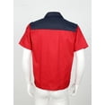 thumbnail image 3 of MSEMIS Men's Regular Fit Short Sleeve Industrial Work Shirt Performance Utility Uniform Shirt Red&Navy Blue XL, 3 of 5