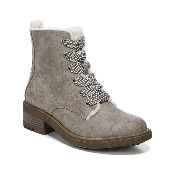 LifeStride Womens Kunis Cozy Faux Leather Winter Combat & Lace-up Boots