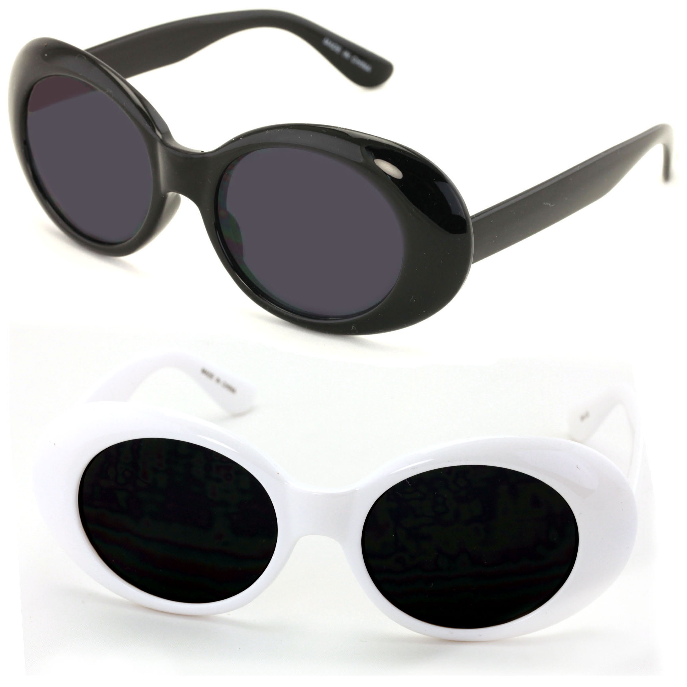 Fashion Oval Women Sunglasses Round Mirrored Lens Plastic Retro Frame Shades 