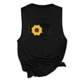 thumbnail image 4 of Womens Tops Summer 2022,Love Flower Print Muscle Tank Top Women Workout Tank Vacation Shirt Casual Letters Print Sleeveless Holiday Shirt, 4 of 4