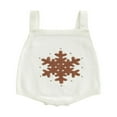 thumbnail image 1 of Combinaison Tricotée pour Bébé, Motif Flocon de Neige Dessin Animé, Sans Manches, Encolure Carrée, Barboteuse pour Garçons et Filles, 1 of 9