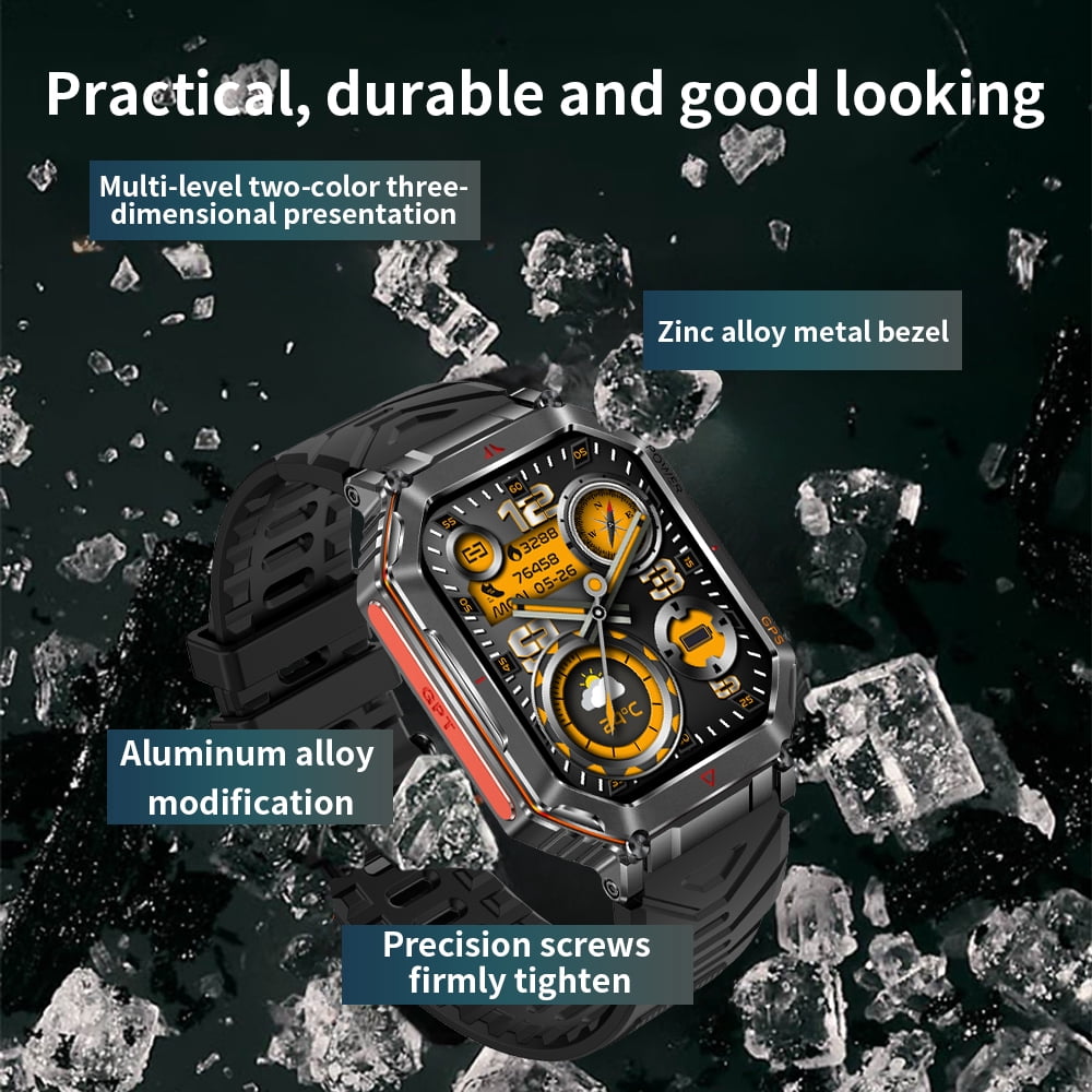 AIEK KR92 With Ai ChatGPT GPS Smart Watch 3ATM Waterproof 450mAh Bluetooth Call Outdoor LED Flashlight Compass Outdoor Sport Smartwatch