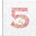 thumbnail image 1 of ARTCANVAS Chic Pink Gold Alphabet Number 5 Five Numeral Canvas Art Print - Size: 12" x 12" (1.50" Deep), 1 of 9