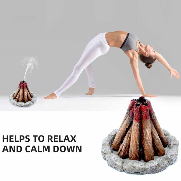 Rustic Wood Fire Pile Incense Burner - Attractive Firewood Heap Resin Censer Ornament for Cozy Home Atmosphere