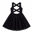 thumbnail image 2 of CUSTG Little Girls Dress Elegant Black Sleeveless Crewneck Dress With Back CutoutSubtle Detailing Relaxed Sundress, 2 of 6