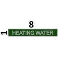 thumbnail image 2 of Four (4) Set of 5 PCS - Pipe Marking- Heating Water (Sticker, Green, 1X8)(ref-2022-4), 2 of 4
