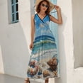 thumbnail image 2 of Beach Seashell Starfish Pattern Design Sleeveless Dress Summer Clothes for Women Women's Clothing 2025, 2 of 7