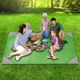 thumbnail image 6 of Sand Free Beach Blanket, Amerteer Large Sand Proof Beach Blanket Mat 79''x 55'' with 4 Stakes& 1 Carabiner, Lightweight, Portable, Quick-Drying, Waterproof, Ideal for Camping, Travel, Festivals, 6 of 7