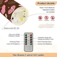 thumbnail image 4 of 2 PCS Tilted Flameless Candles Flickering LED Lights Battery Operated Candles with Remote Timers for Holiday Decor Pink and Brown Hearts Pattern, 4 of 7