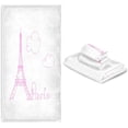 thumbnail image 6 of Coolnut 3 PCS Towel Cute Paris Eiffel Tower Cotton Bath Towel Set (1 Bath Towel, 1 Hand Towel, 1 Washcloth) for Bathroom, Super Soft and Quick Dry Towels, 6 of 6