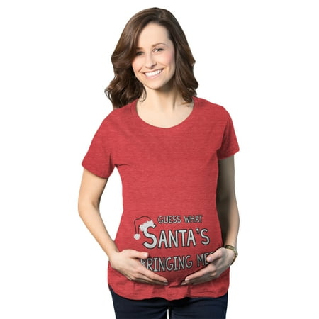 Maternity Guess What Santas Bringing Holiday Funny Christmas Pregnancy T (Best Maternity Christmas Gifts)