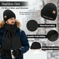 thumbnail image 4 of 3 PCS Winter Heated Scarf Beanie Hat Touchscreen Gloves Set for Men and Women (Black), 4 of 7