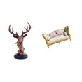 thumbnail image 1 of Figura de cabeza de ciervo,Adorno de cabeza de ciervo,estatua de animal decorativa,sofá de casa de muñecas,Muebles para casa de muñecas,sofá para casa de muñecas,decoración a, 1 of 8