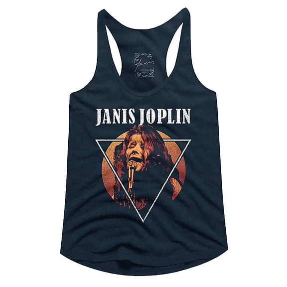 Janis Joplin Sing Triangle Midnight Navy Women's Racerback Tank Top 2Xl