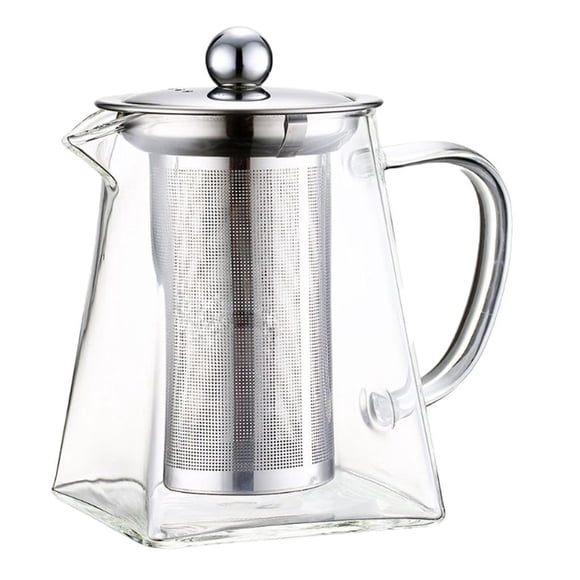 Tetera de vidrio de borosilicato con infusor resistente al lavavajillas y al microondas. 260ml