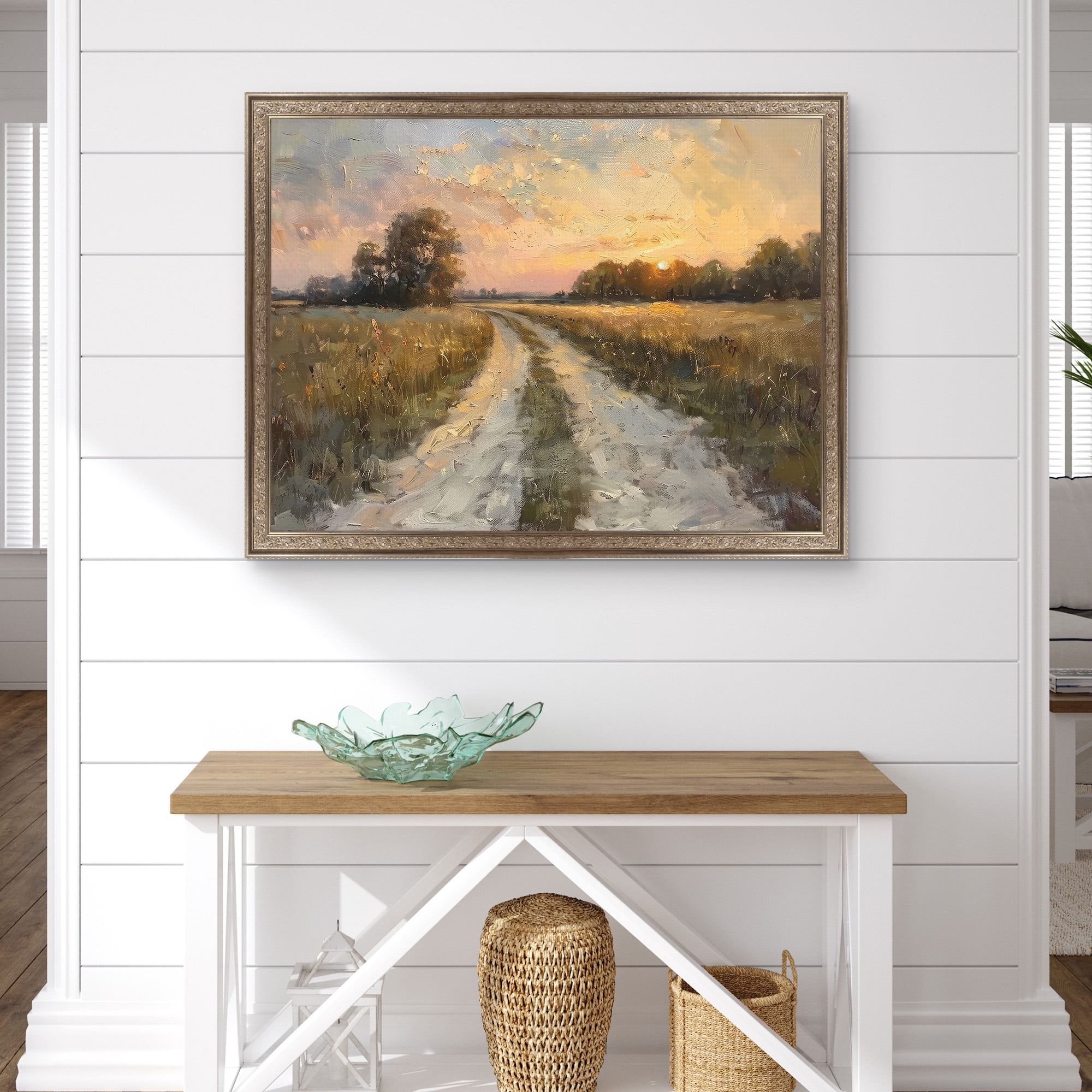 Country Roads Framed Canvas