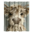 thumbnail image 2 of AuroraX Fabric Shower Curtains 72" x 72" Cute Embroidery Highland Cow Bath Curtain Mildew Resistant Boho Abstract Neutral Bathtub Cortinas for Bathroom Decor, 2 of 6