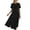 Black, variant on Qiopertar Linen Long Dress for Women Loose Pocket Quarter Sleeve Button Down Slit Maxi Dress Casual Comfy Spring Summer Beach Travel, Green M