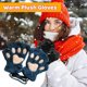 thumbnail image 5 of Guantes de peluche de invierno sin dedos con forma de garra de oso y garra de gato, 5 of 5