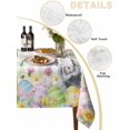 thumbnail image 5 of Easter Bunny Rectangle Tablecloth, Spring Colorful Eggs Flower Branch Plaid Waterproof & StainResistant Tablecloth, Washable Oil-proof Table Cover for Dining/Party/Wedding/Camping/Buffet 54x108 In, 5 of 9