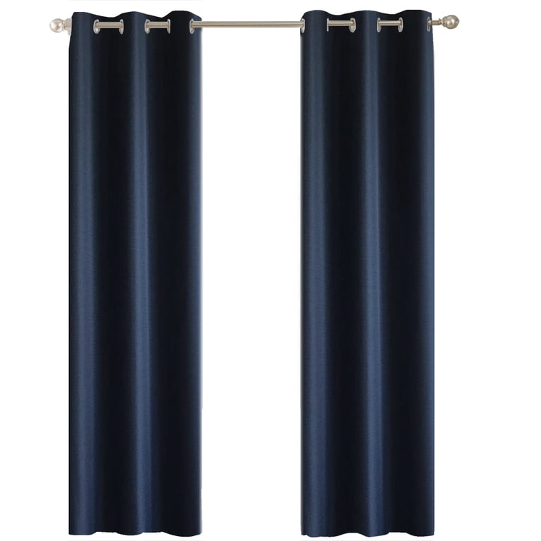 Nautica Home Virginia Ultimate Blackout Curtains - Set Of 2 Thermal Chevron Panels, 38" X 63", Navy