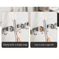 thumbnail image 1 of Stainless Steel Wall Mount Bracket 5 Racks and 4 Hooks Broom Organizer Tool Rack for Home Kitchen Garage Black, 1 of 7