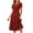 Wine, variant on XUNKUSGA Womens Summer Dresses Classic Polka Dot V-Neck Short Sleeve Women's Dresses Fashion Slim Fit Button Down A Line Dresses for Women Floral Print Knee-Length Dress S-2XL Black
