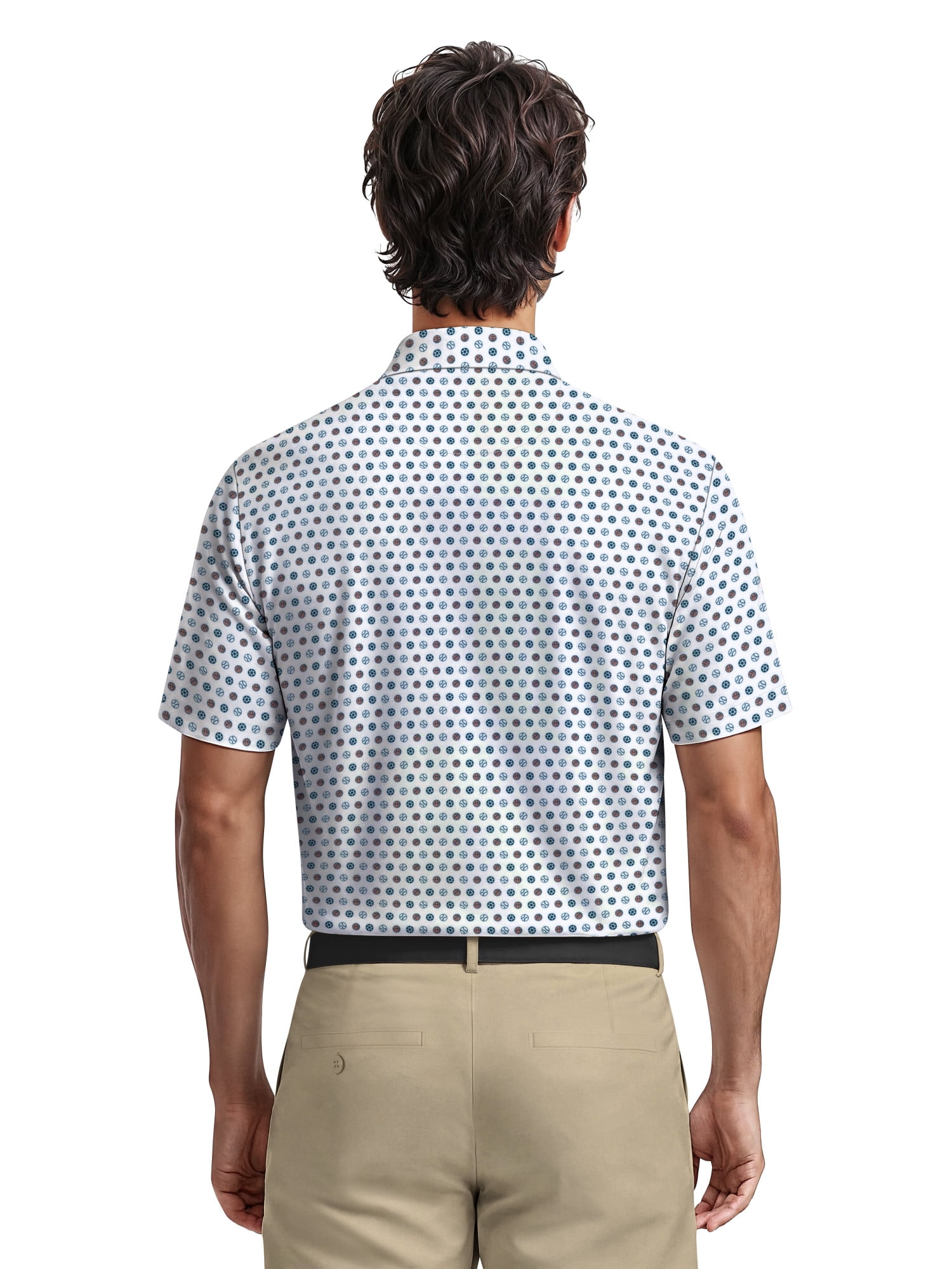 Ben Hogan Men's & Big Men's Performance Sport Print Short Sleeve Polo Shirt, up to 5XL