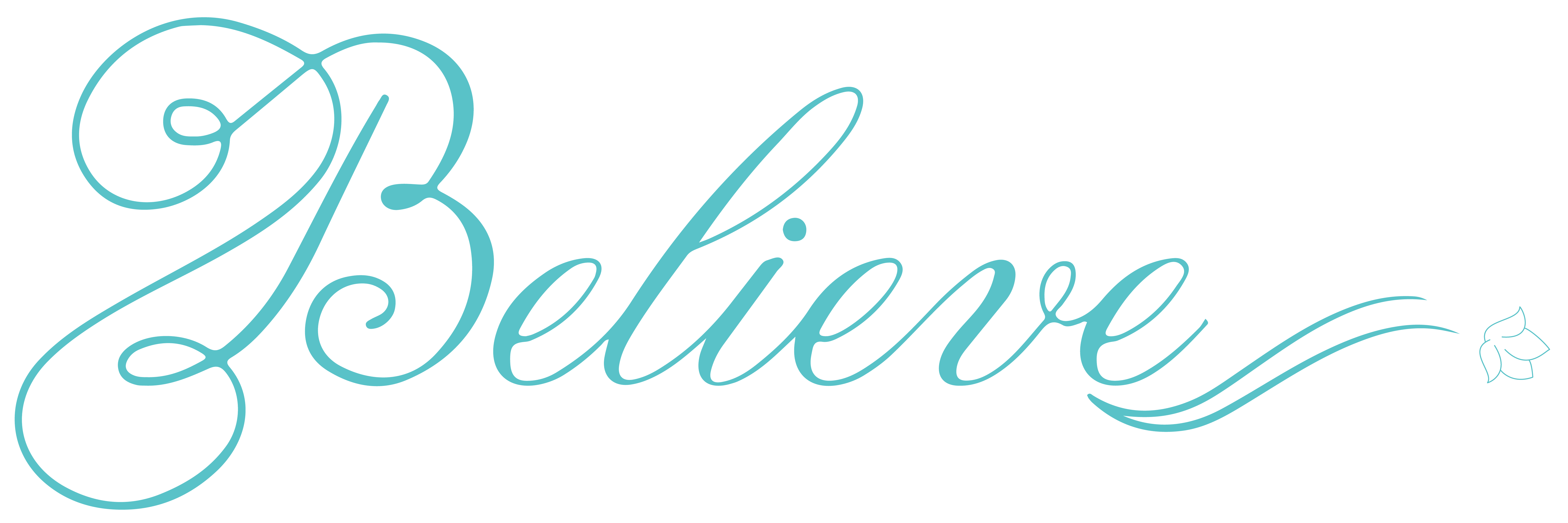 Believe Vinyl Decal Sticker Quote Small Turquoise