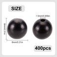 thumbnail image 2 of 400Pcs Black Wood Craft Beads 8mm Round Loose Beads Natural Wood Connector Bead Handmade Polished Spacer Bead for Jewelry Making DIY Bracelet Necklace Hole: 1.5mm, 2 of 9