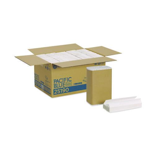 Pacific Blue Basic C-Fold Paper Towel, 1-Ply, 10.1 x 12.7, White, 240/Pack, 10 Packs/Carton | Bundle of 2
