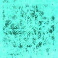 thumbnail image 1 of Ahgly Company Machine Washable Indoor Square Abstract Turquoise Blue Modern Area Rugs, 8' Square, 1 of 4