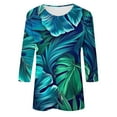 thumbnail image 6 of JTZGDY 3/4 Length Sleeve Tops for Women Loose Fit Casual Beach Tropical Printed Summer Crewneck Oversized Tunic Blouse Lightweight Cozy Graphic Vacation T-Shirts Multicolor#02 XXXL, 6 of 6