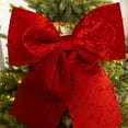 thumbnail image 2 of 20 x 23.6 Inches Large Velvet Christmas Tree Bow Topper - Giant Burgundy Velvet Bow for Tree, Wreath, Wall Backdrop, Birthday & Wedding Decorations, Bow, 2 of 6