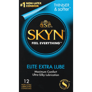 SKYN Elite Extra Lube Non-Latex Condoms, 12 Count
